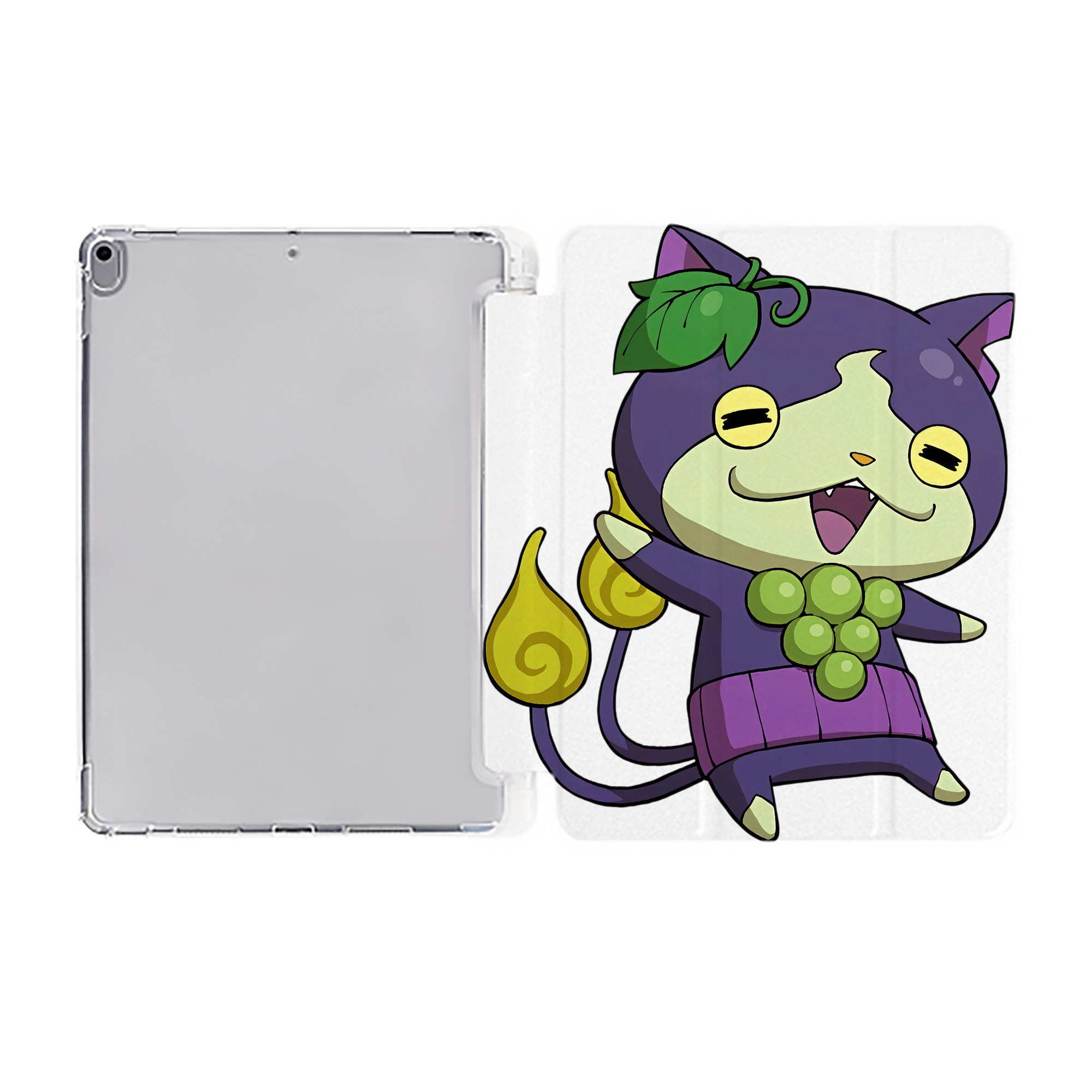 （画像用） 妖怪ウォッチ Yo-kai Watch IPad ケース ペン収納付き 三つ折りスタンド PUレザー×シリコン 対応機種9.5/10.5/10.9インチ